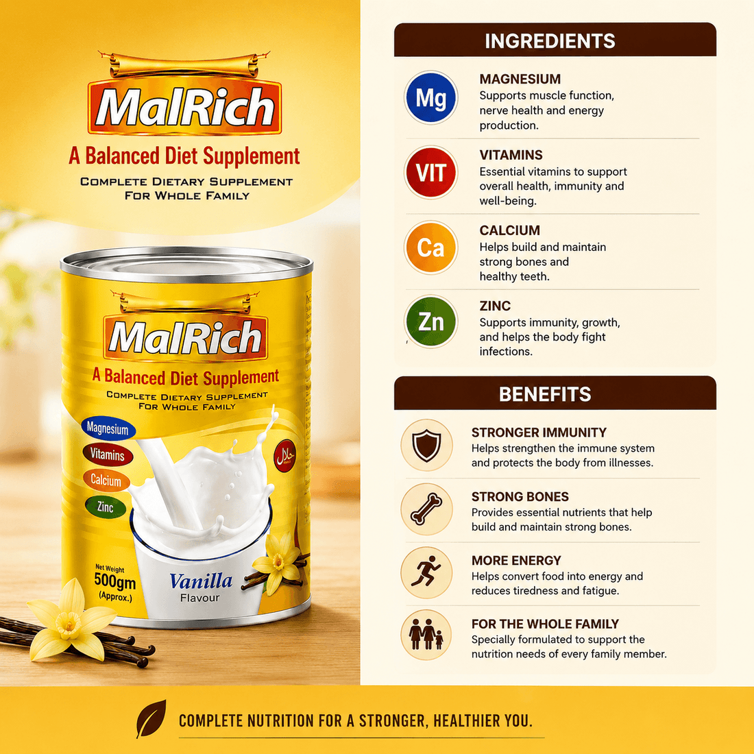 MalRich weight gain,A Balanced Food Supplement 400grams