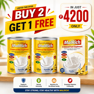 MalRich weight gain supplement Family Nutrition Combo 2×400 grams plus 1×200 grams