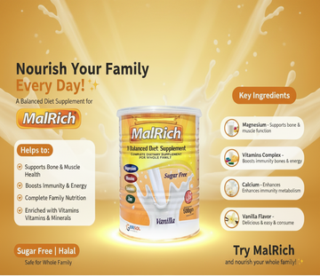 MalRich – A Balanced Diet Supplement for the Whole Family 500-gram sugar free