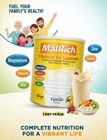 MalRich – Milk-Based Energy Supplement for Weight Gain, Strength & Wellness